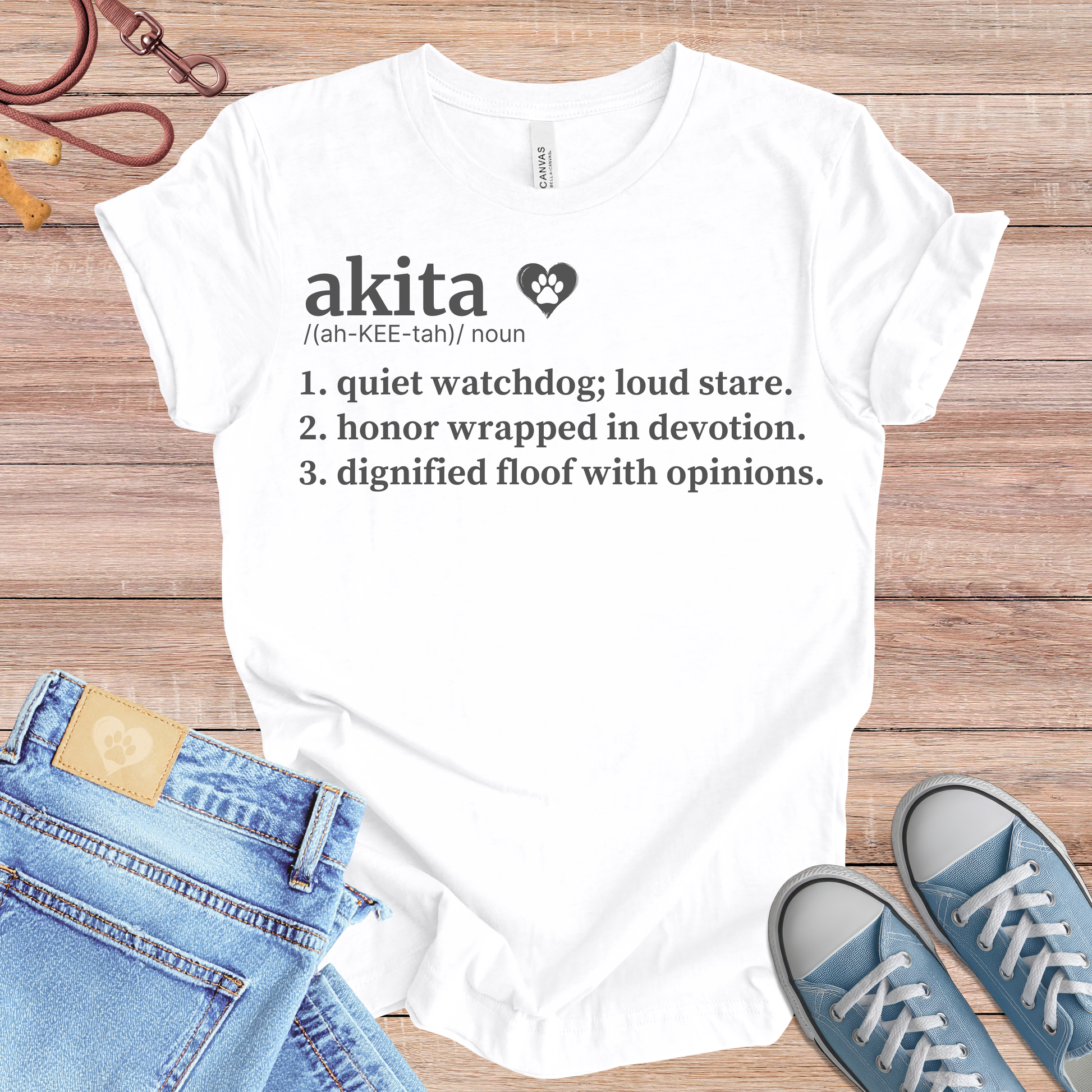 Akita definition Tee dog t-shirt in White — Paw Shaped Love