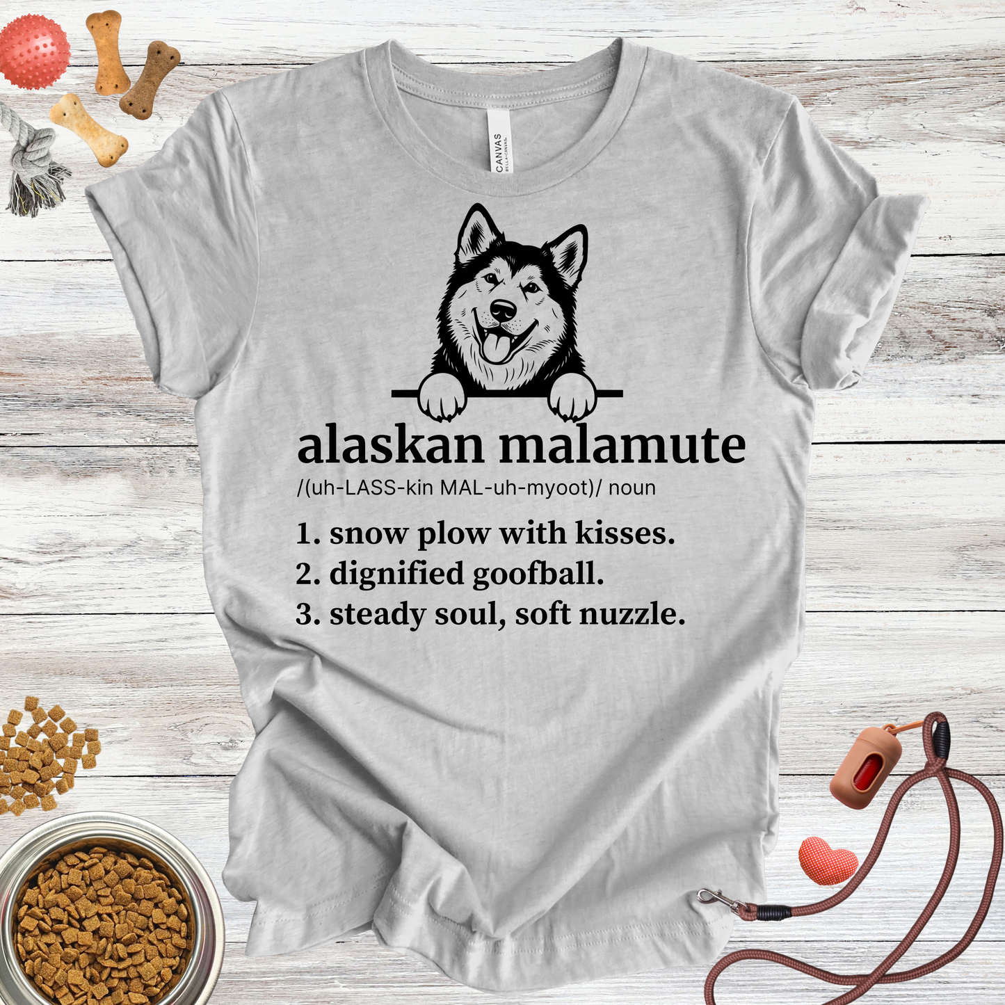 Alaskan Malamute definition dog t-shirt in Athletic Heather — Paw Shaped Love