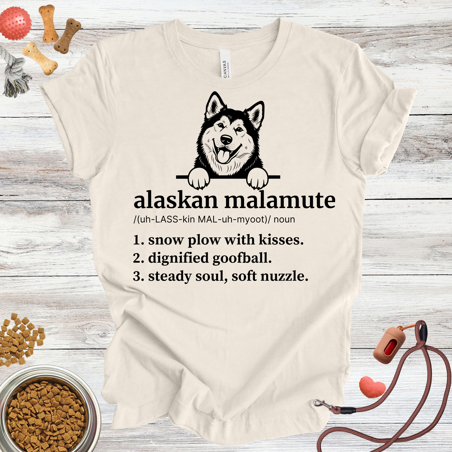 Alaskan Malamute definition dog t-shirt in Natural — Paw Shaped Love