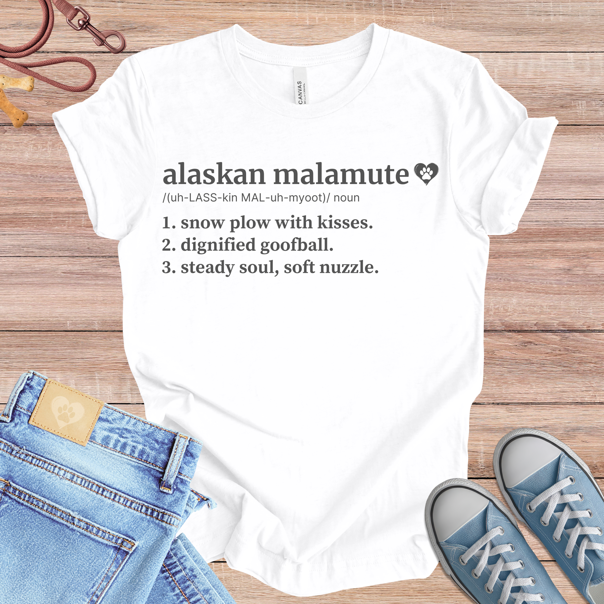 Alaskan Malamute definition Tee dog t-shirt in White — Paw Shaped Love