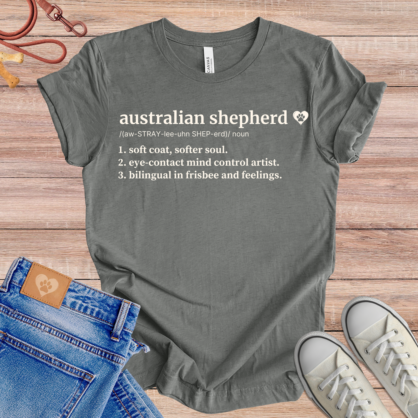 Australian Shepherd definition dog t-shirt in Multi-Color — Paw Shaped Love