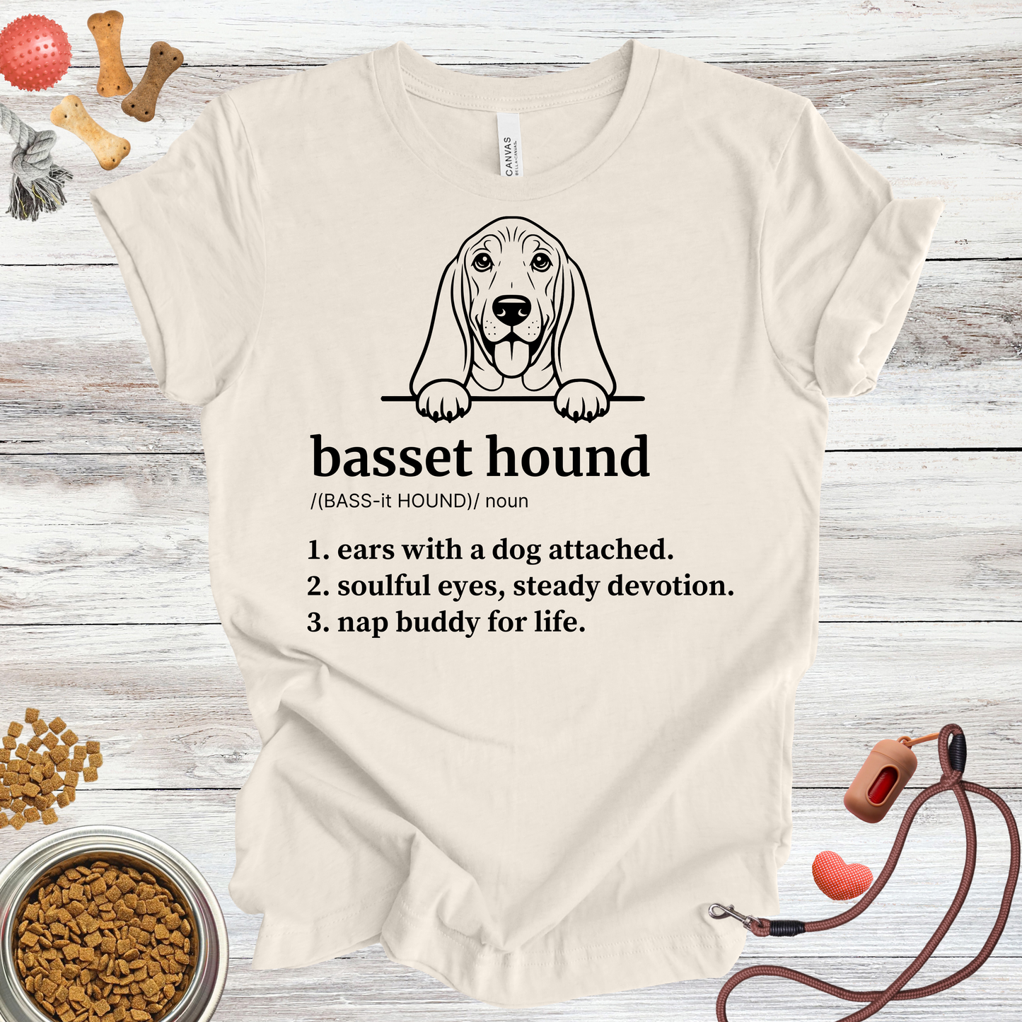 Basset Hound definition dog t-shirt in Natural — Paw Shaped Love