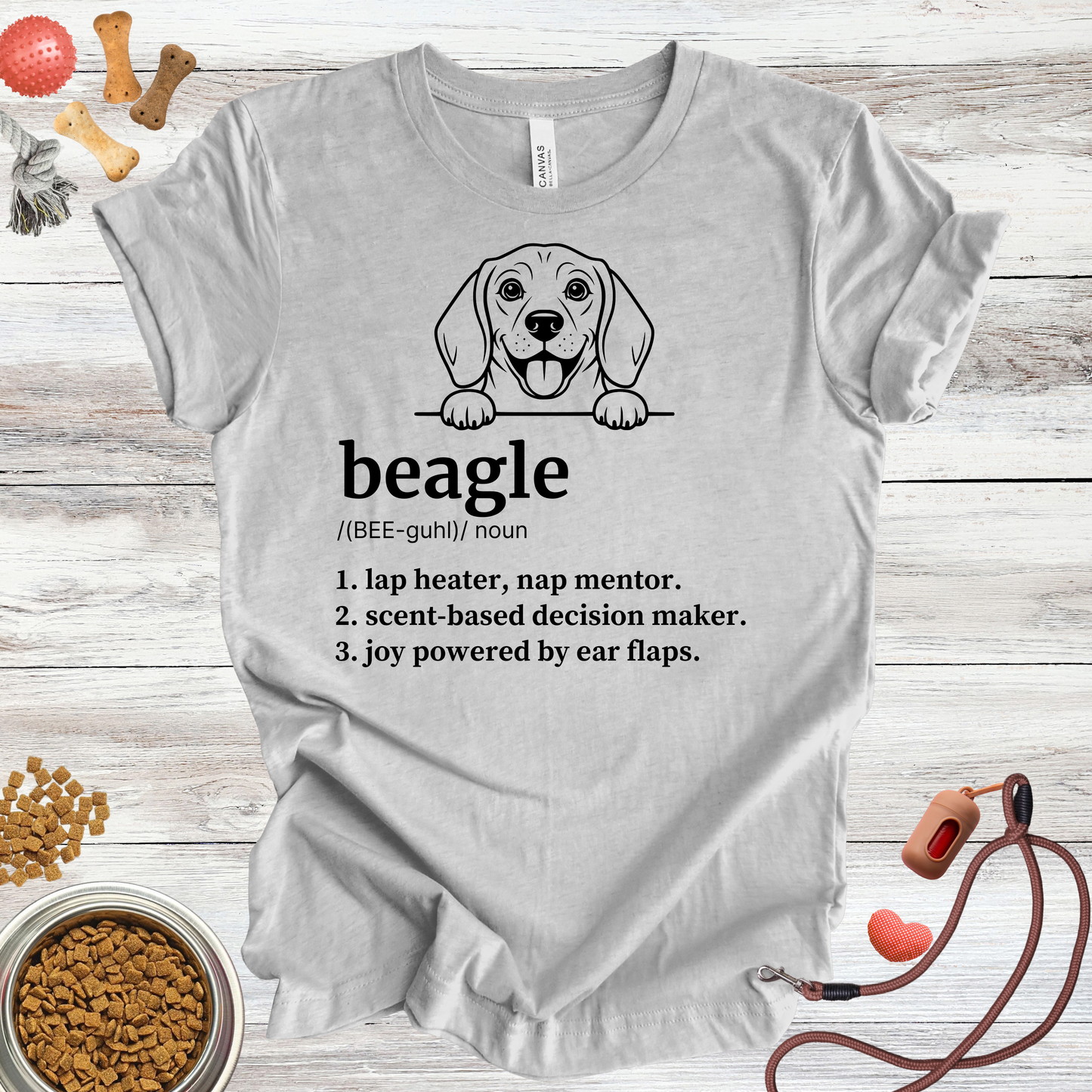 Beagle definition dog t-shirt in Athletic Heather — Paw Shaped Love