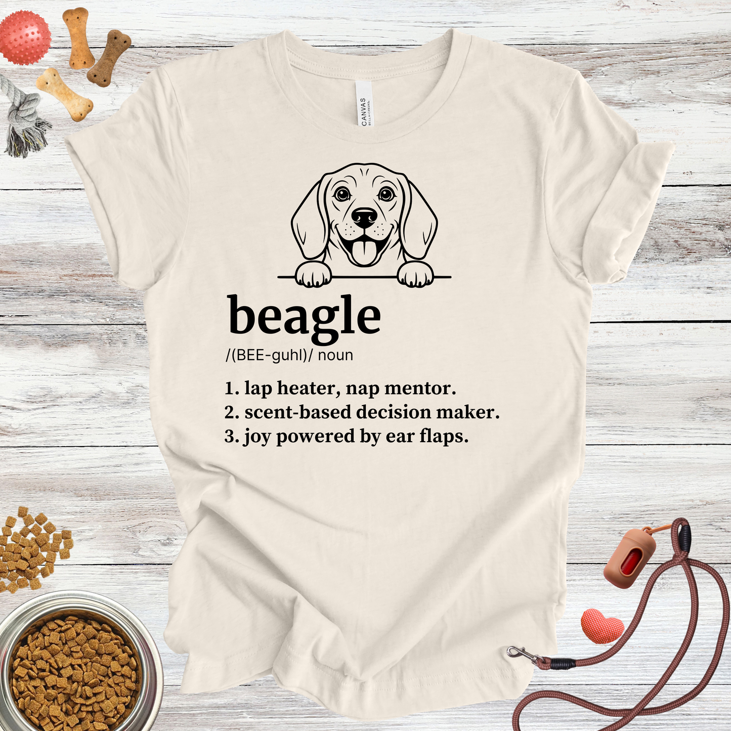 Beagle definition dog t-shirt in Natural — Paw Shaped Love