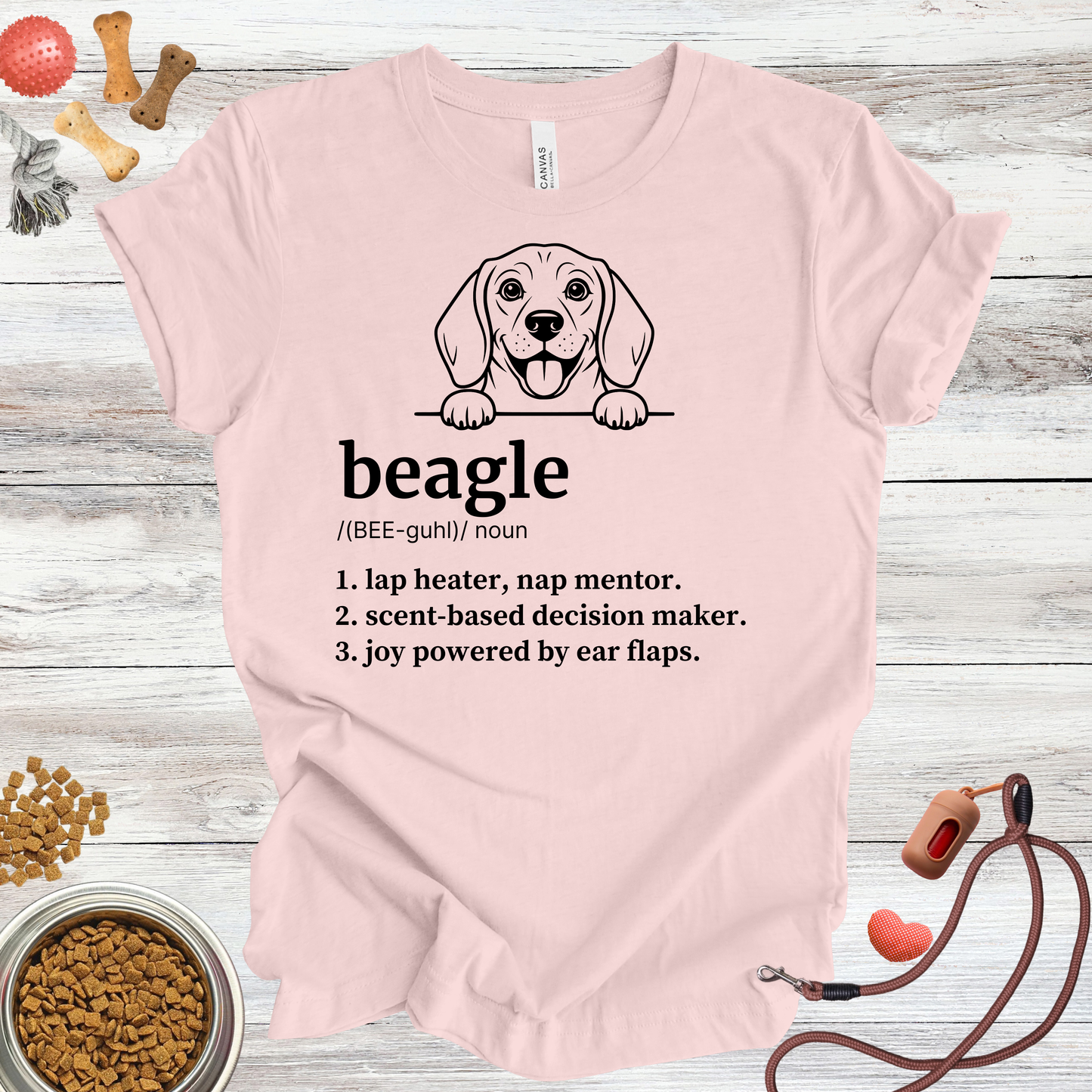 Beagle definition dog t-shirt in Soft Pink — Paw Shaped Love