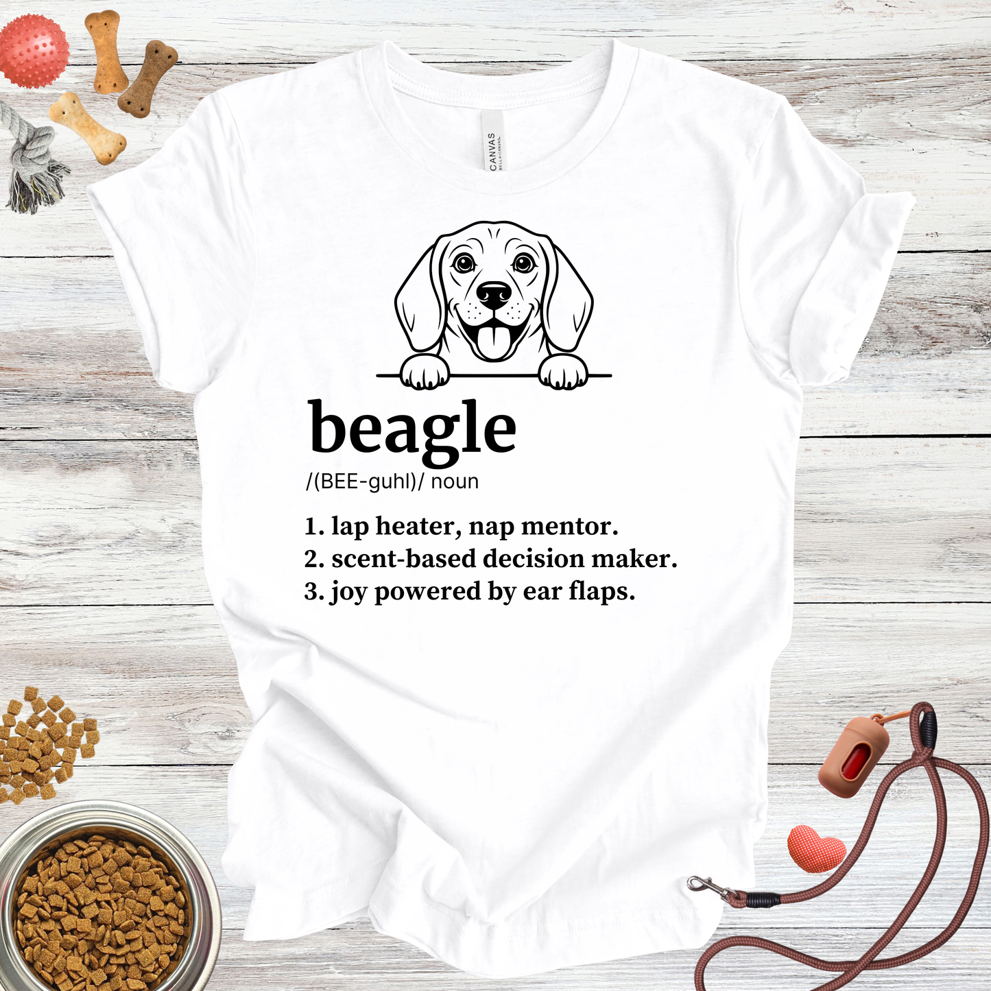 Beagle definition dog t-shirt in White — Paw Shaped Love