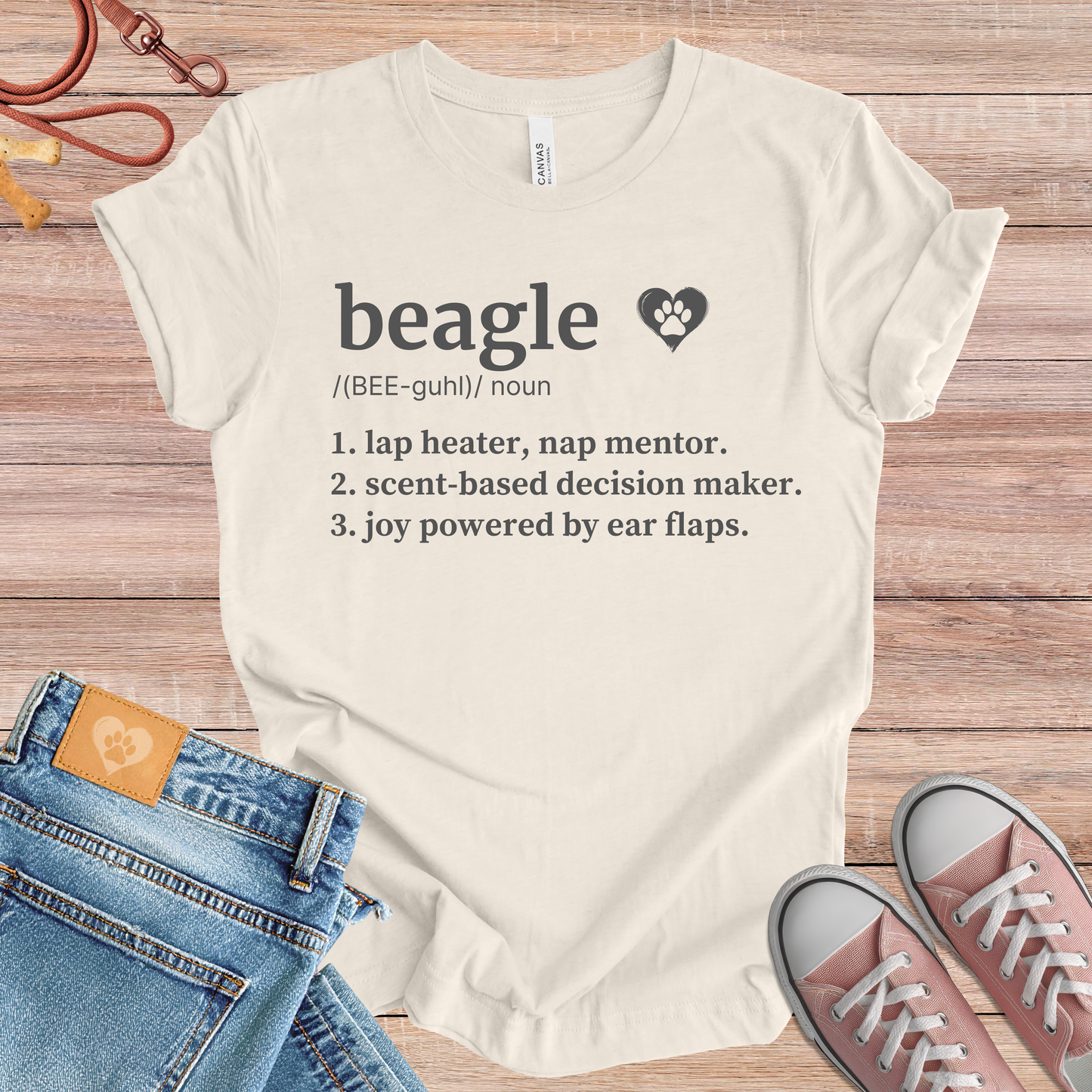 Beagle definition dog t-shirt in Natural — Paw Shaped Love