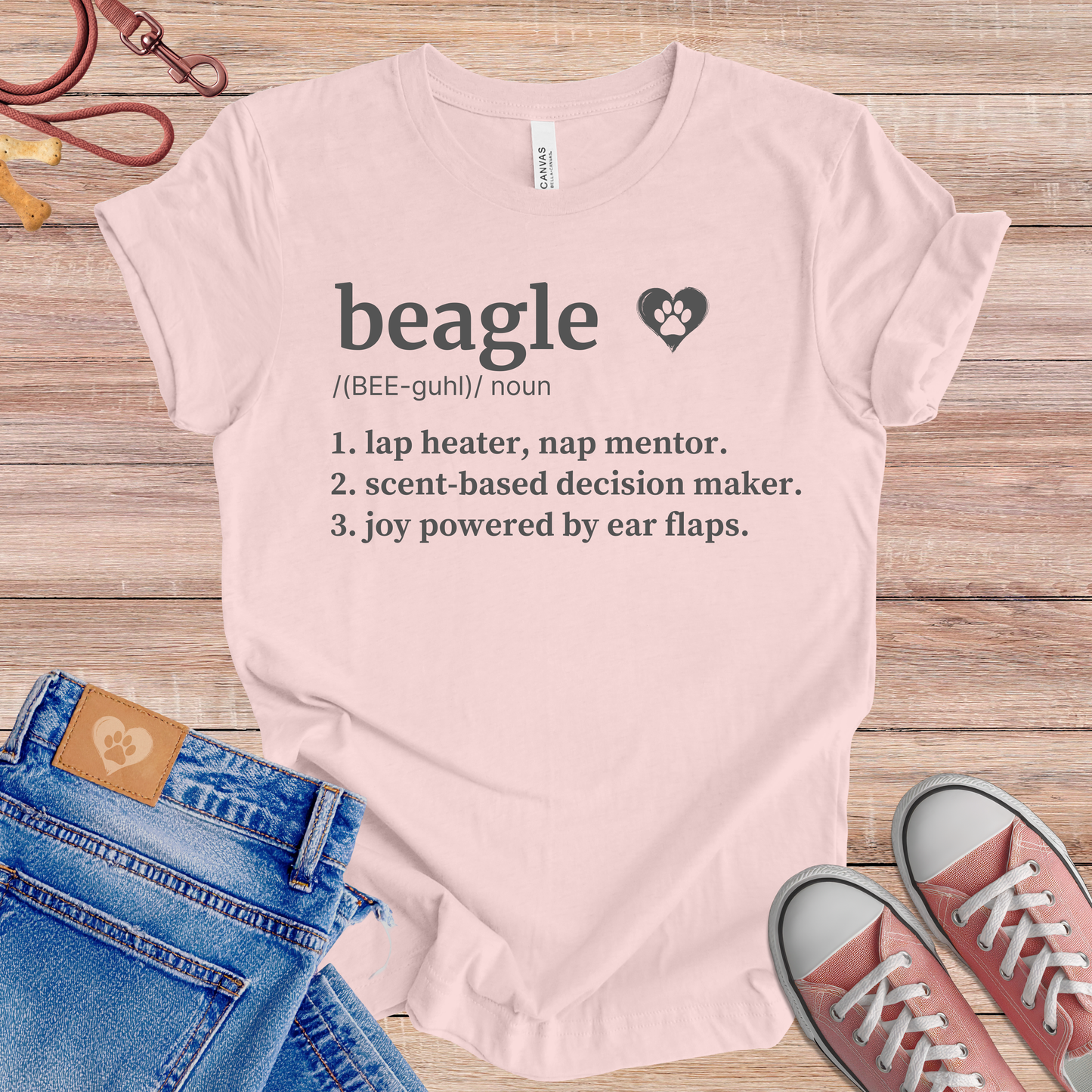 Beagle definition dog t-shirt in Soft Pink — Paw Shaped Love