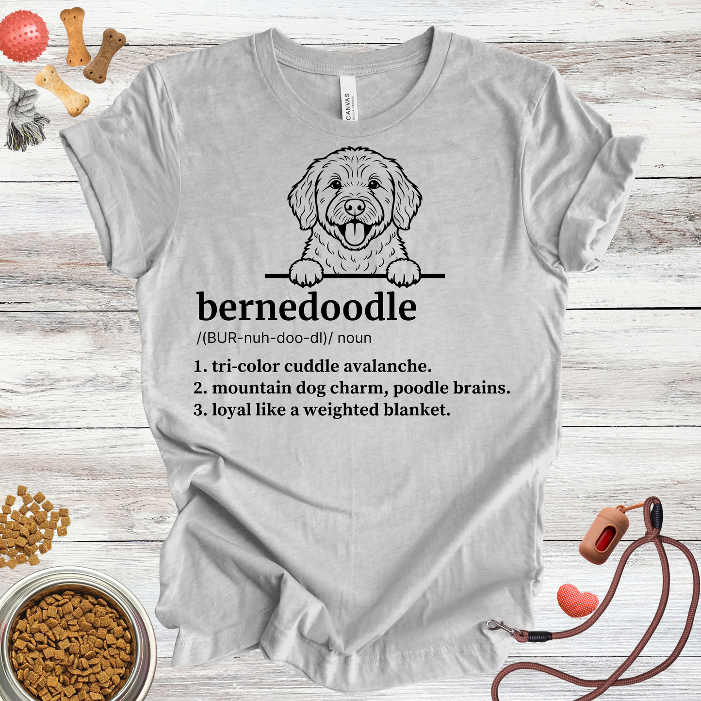 Bernedoodle definition dog t-shirt in Athletic Heather — Paw Shaped Love
