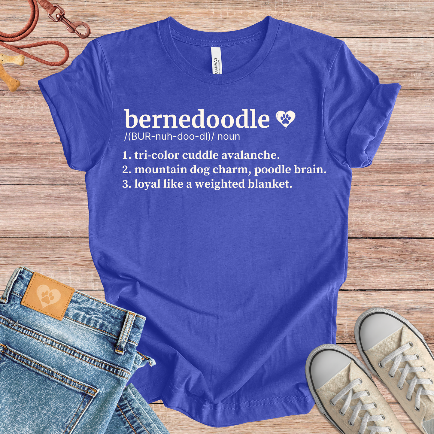 Bernedoodle definition Tee dog t-shirt in Multi-Color — Paw Shaped Love