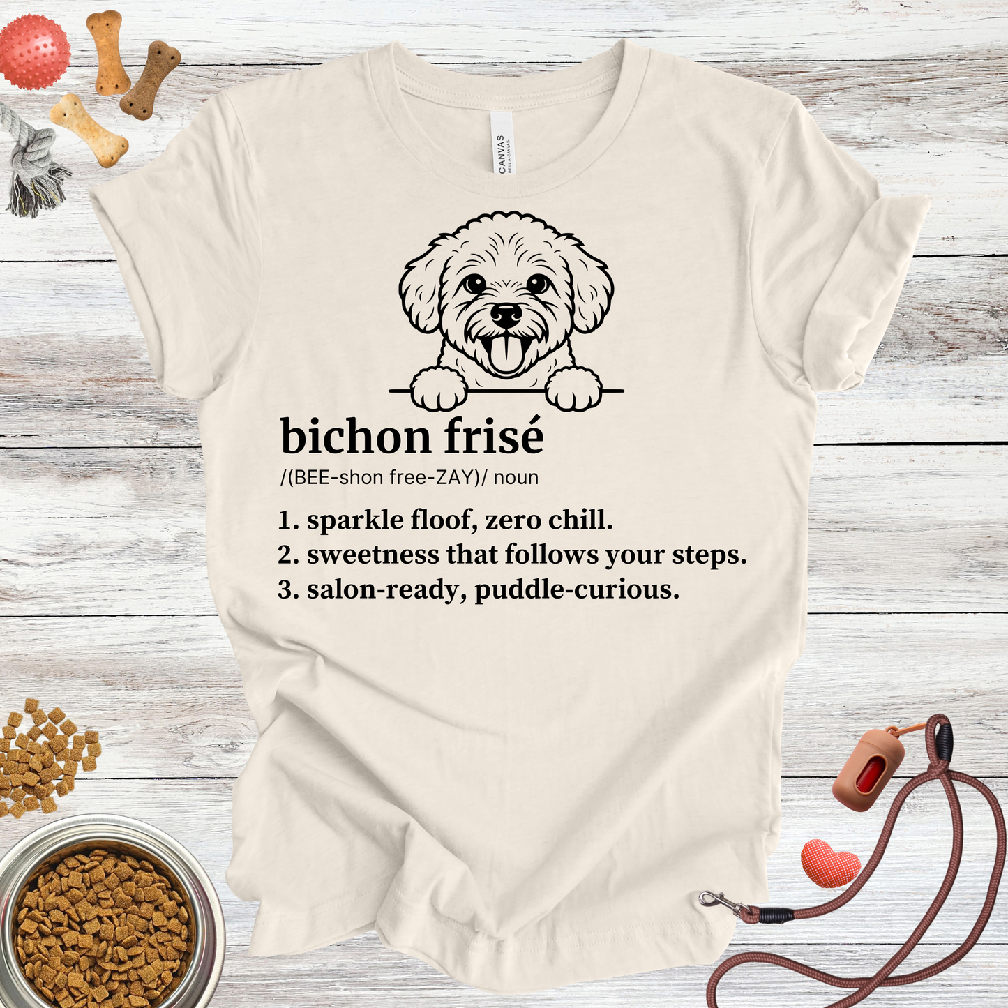 Bichon Frisé definition dog t-shirt in Natural — Paw Shaped Love
