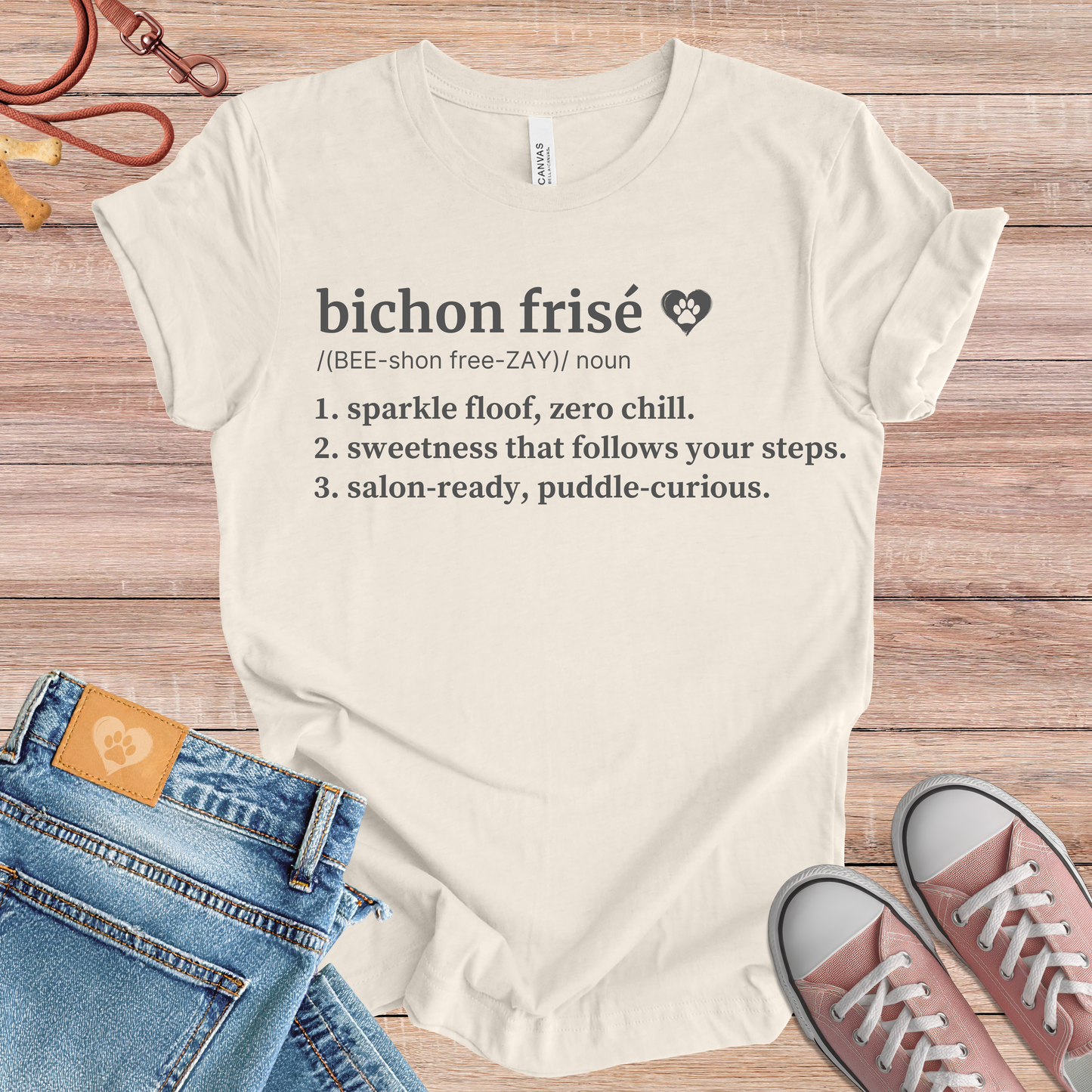 Bichon Frisé definition Tee dog t-shirt in Natural — Paw Shaped Love