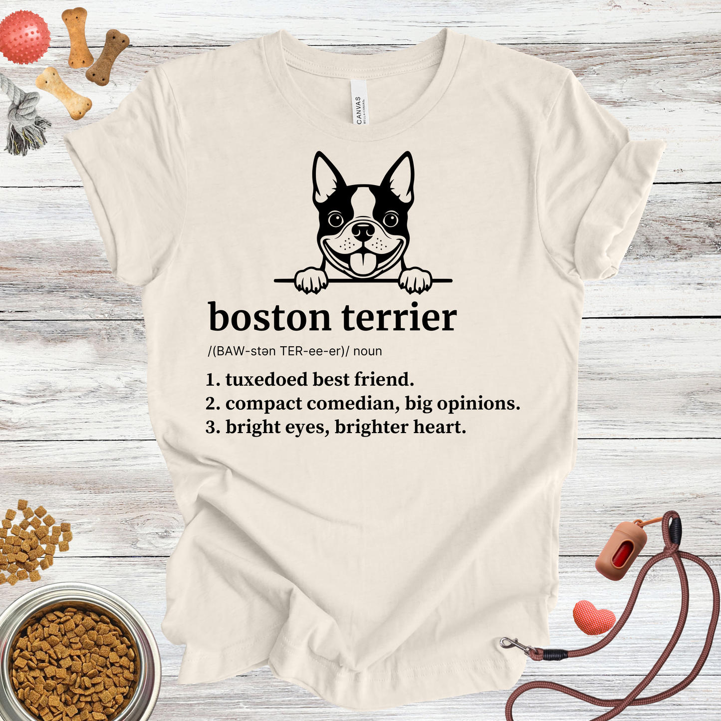 Boston Terrier definition dog t-shirt in Natural — Paw Shaped Love