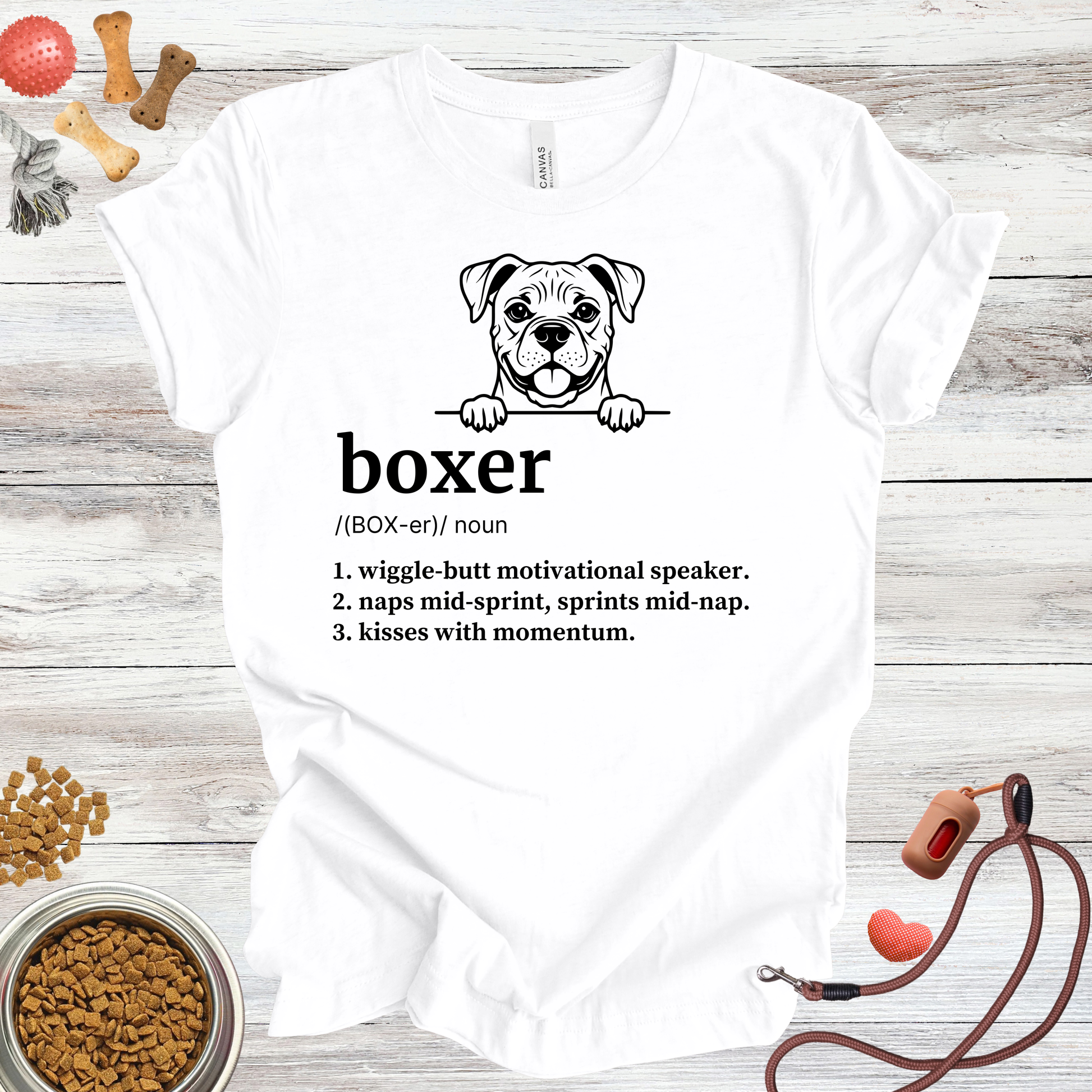 Boxer definition dog t-shirt in White — Paw Shaped Love