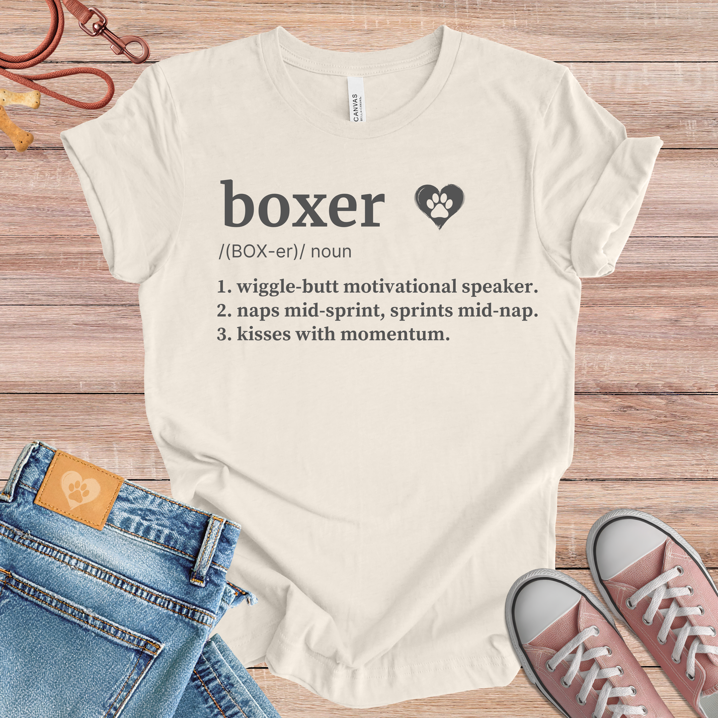 Boxer definition dog t-shirt in Natural — Paw Shaped Love