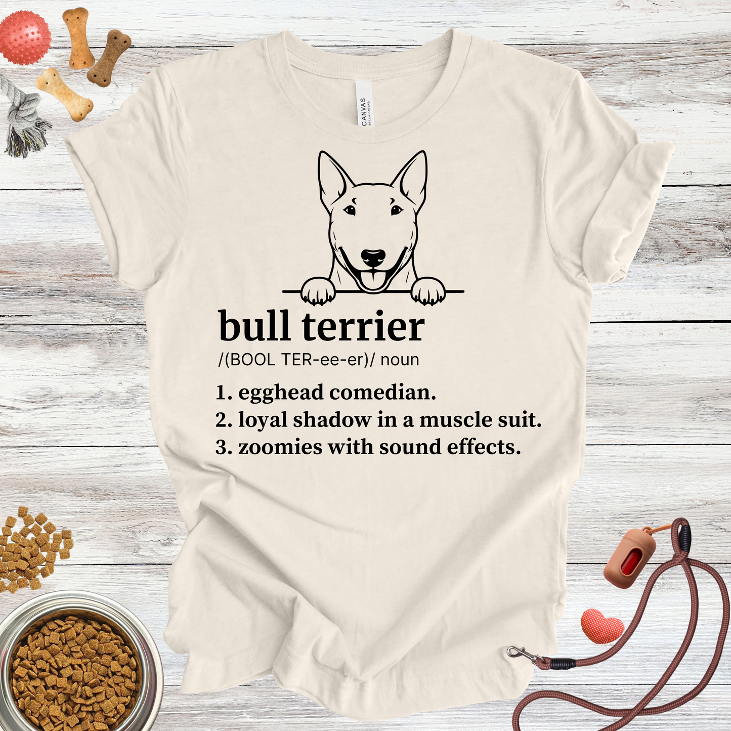Bull Terrier definition dog t-shirt in Natural — Paw Shaped Love