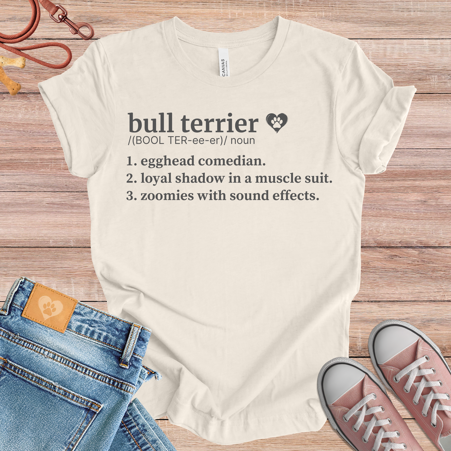 Bull Terrier definition Tee dog t-shirt in Natural — Paw Shaped Love