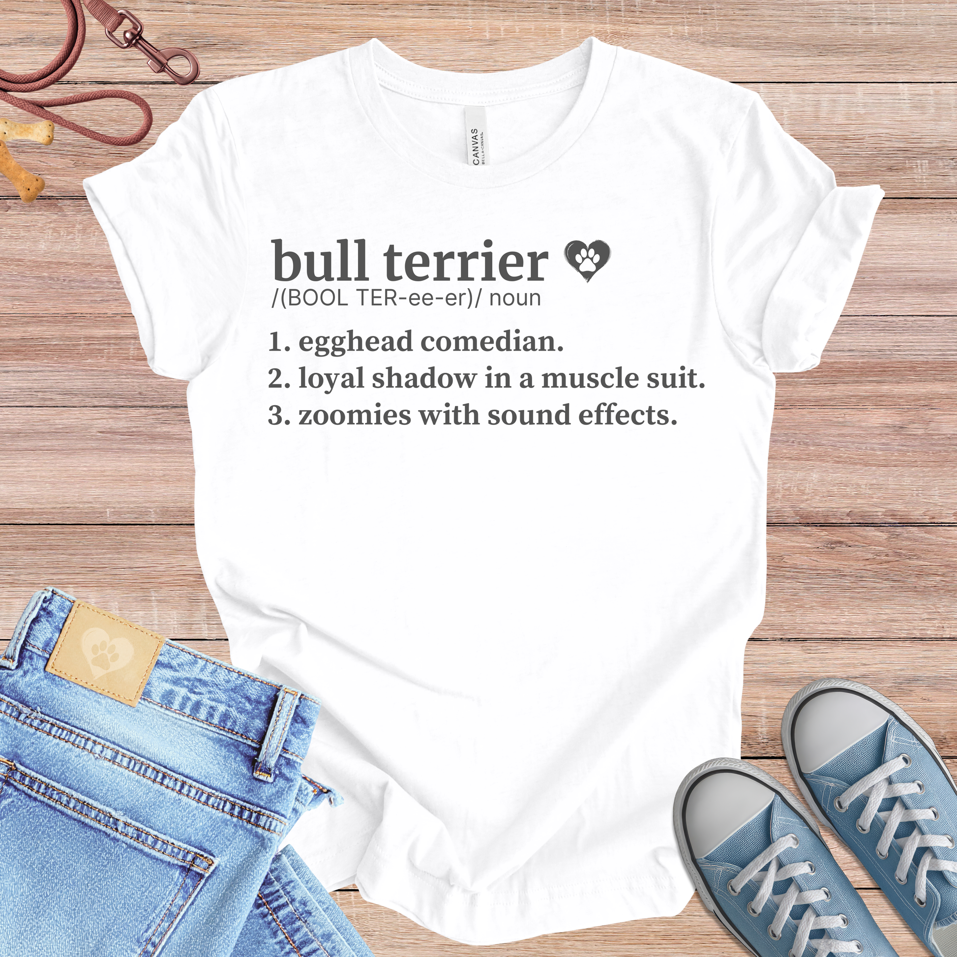 Bull Terrier definition Tee dog t-shirt in White — Paw Shaped Love