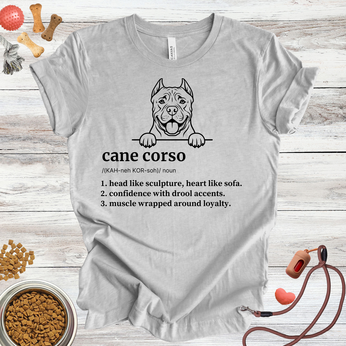Cane Corso definition dog t-shirt in Athletic Heather — Paw Shaped Love