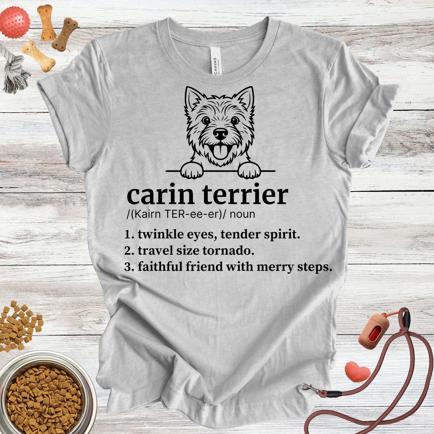 Carin Terrier definition dog t-shirt in Athletic Heather — Paw Shaped Love