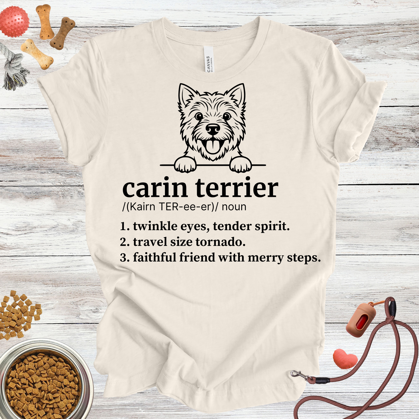 Carin Terrier definition dog t-shirt in Natural — Paw Shaped Love