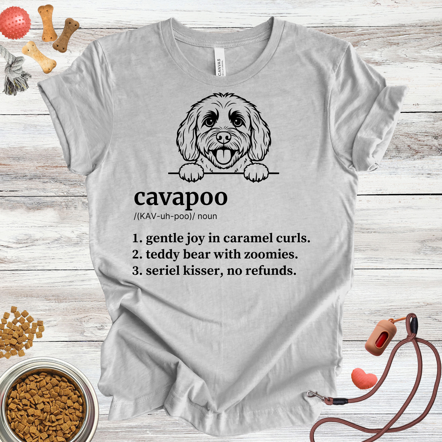 Cavapoo definition dog t-shirt in Athletic Heather — Paw Shaped Love
