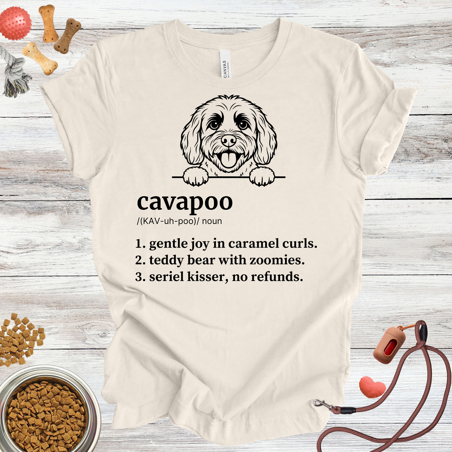 Cavapoo definition dog t-shirt in Natural — Paw Shaped Love