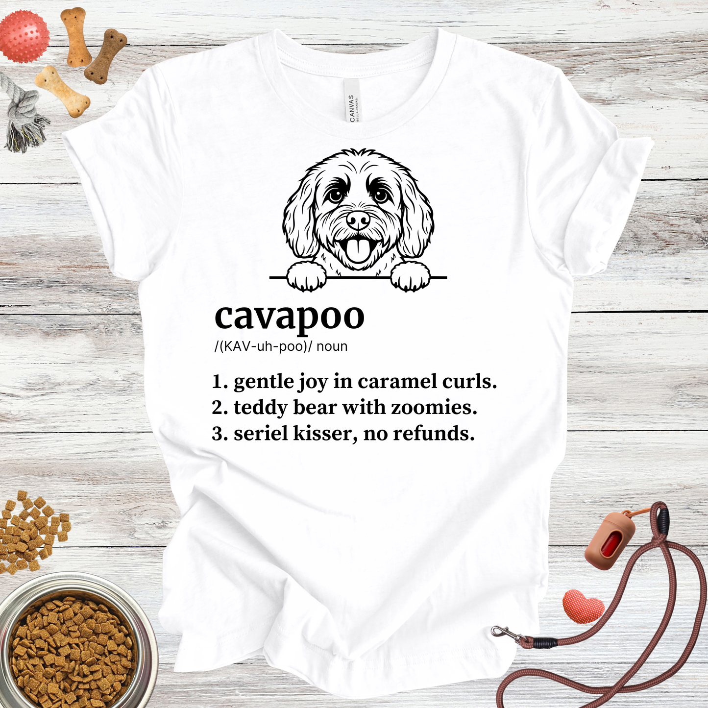 Cavapoo definition dog t-shirt in White — Paw Shaped Love