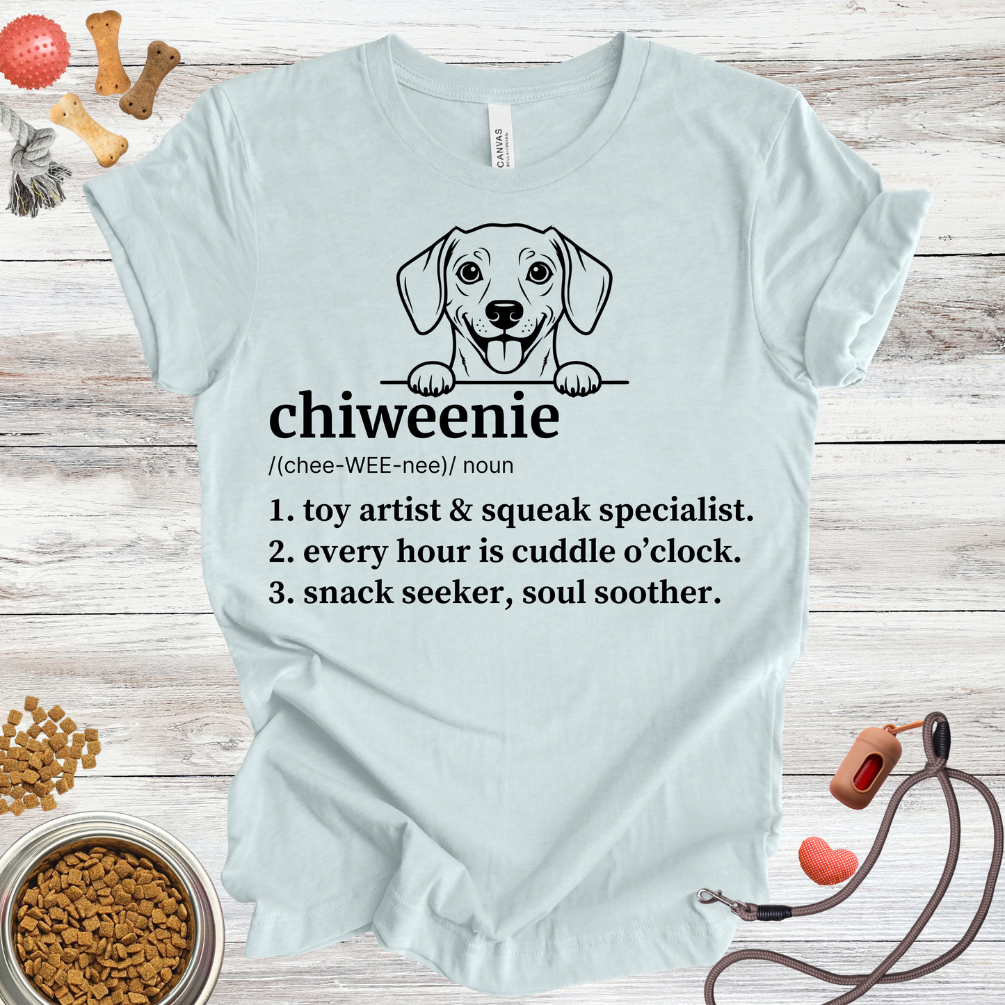 Chiweenie definition dog t-shirt in Multi-Color — Paw Shaped Love