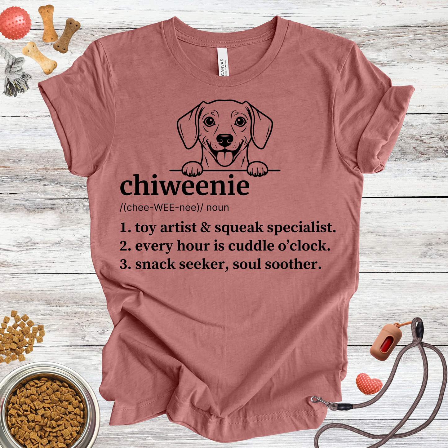 Chiweenie definition dog t-shirt in Multi-Color — Paw Shaped Love