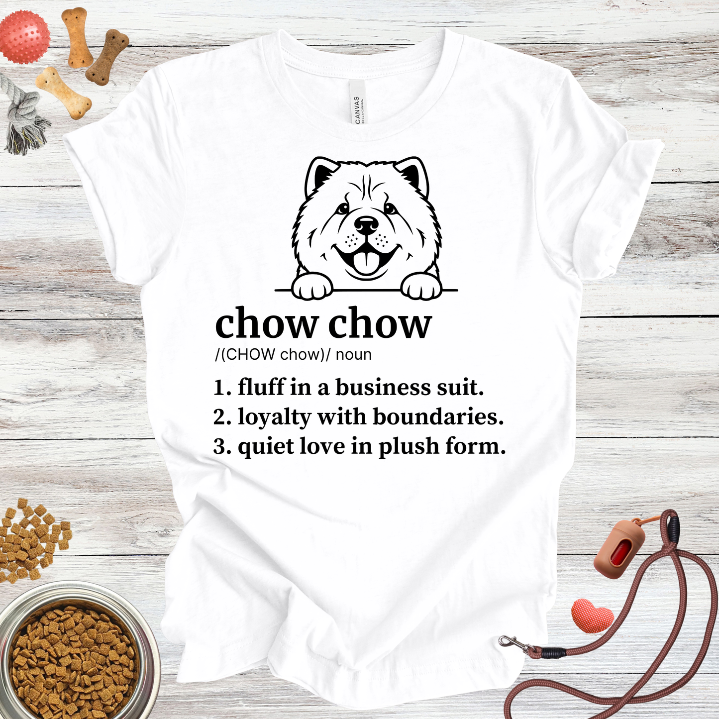 Chow Chow definition dog t-shirt in White — Paw Shaped Love