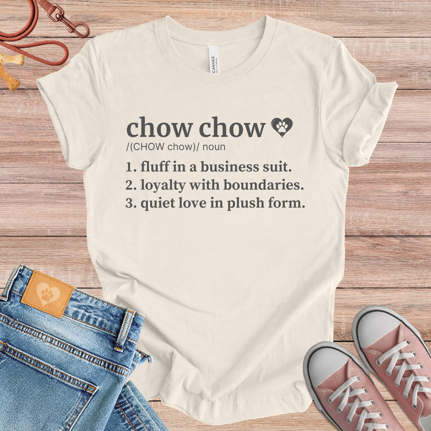Chow Chow definition Tee dog t-shirt in Natural — Paw Shaped Love