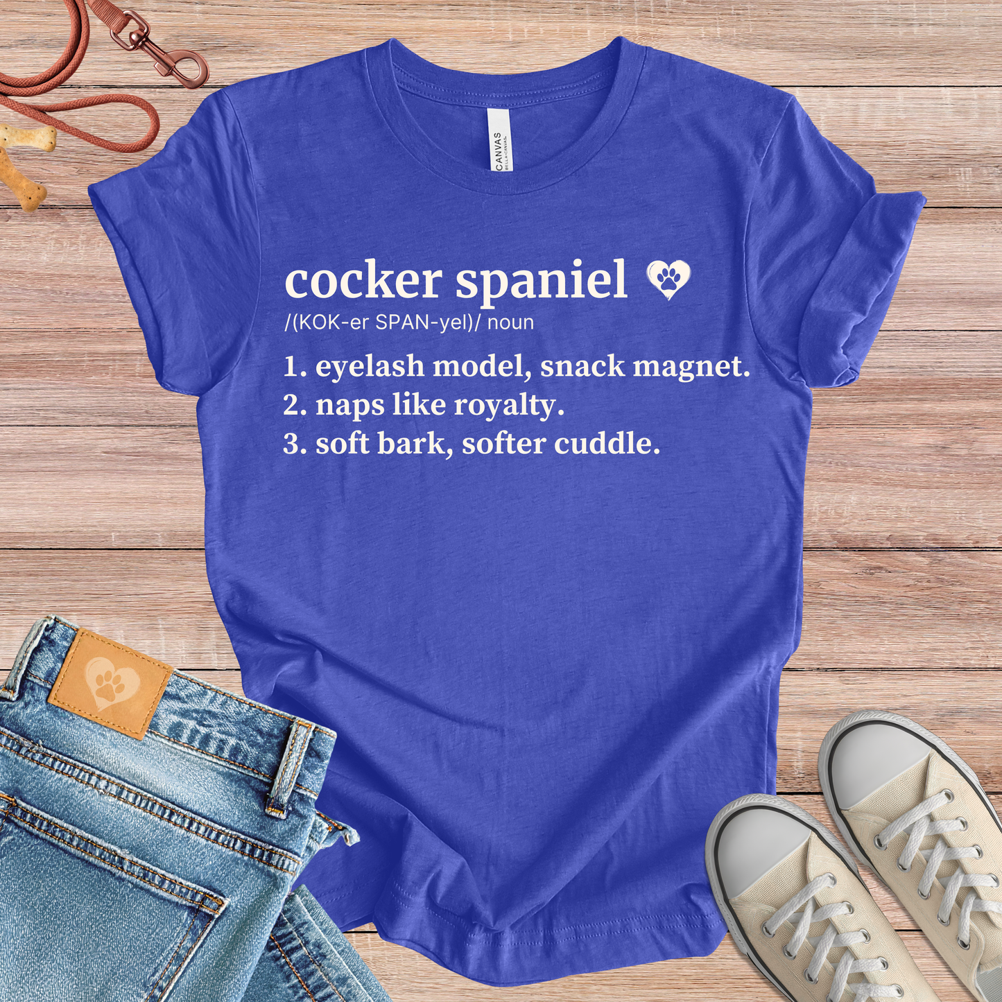 Cocker Spaniel definition Tee dog t-shirt in Multi-Color — Paw Shaped Love