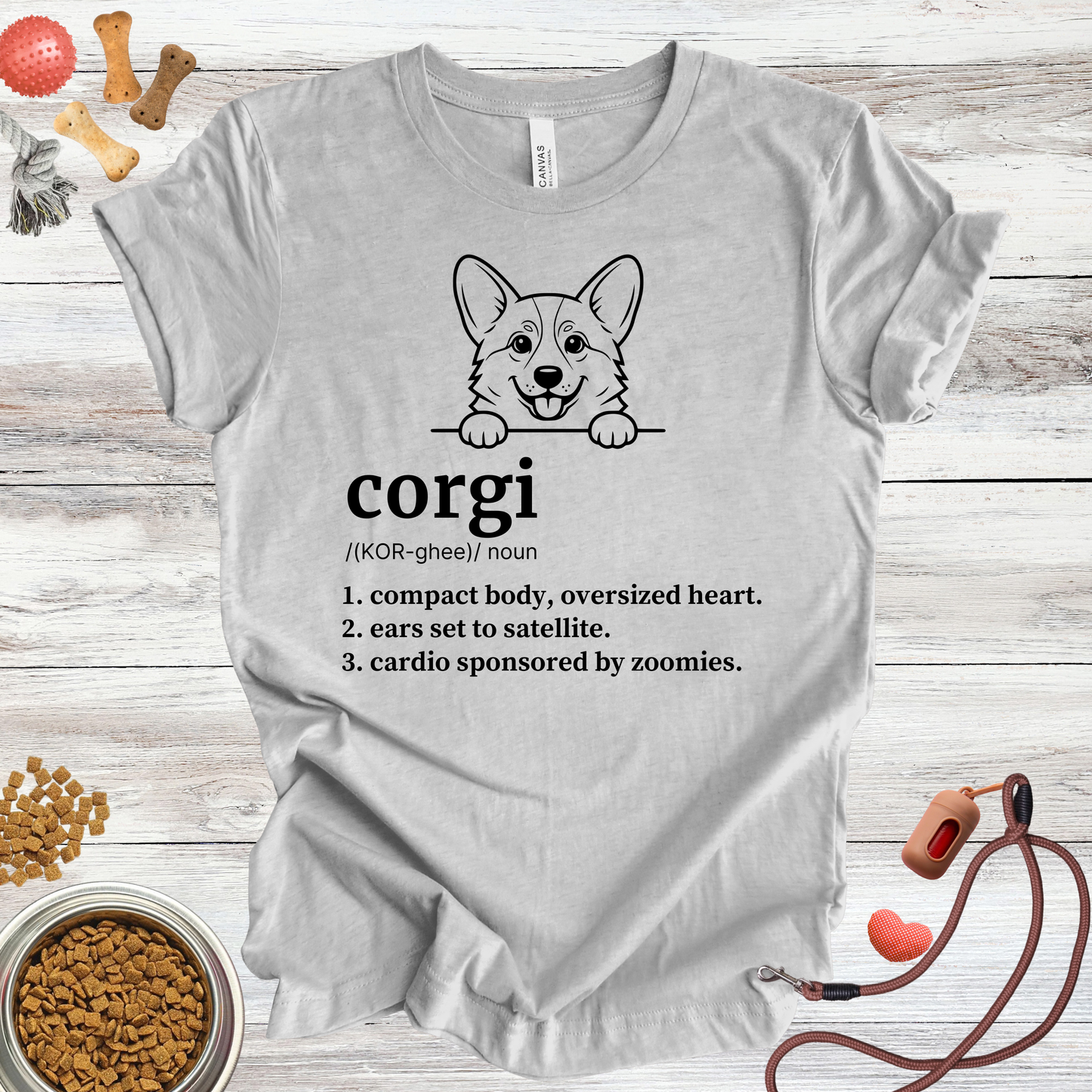 Corgi definition dog t-shirt in Athletic Heather — Paw Shaped Love