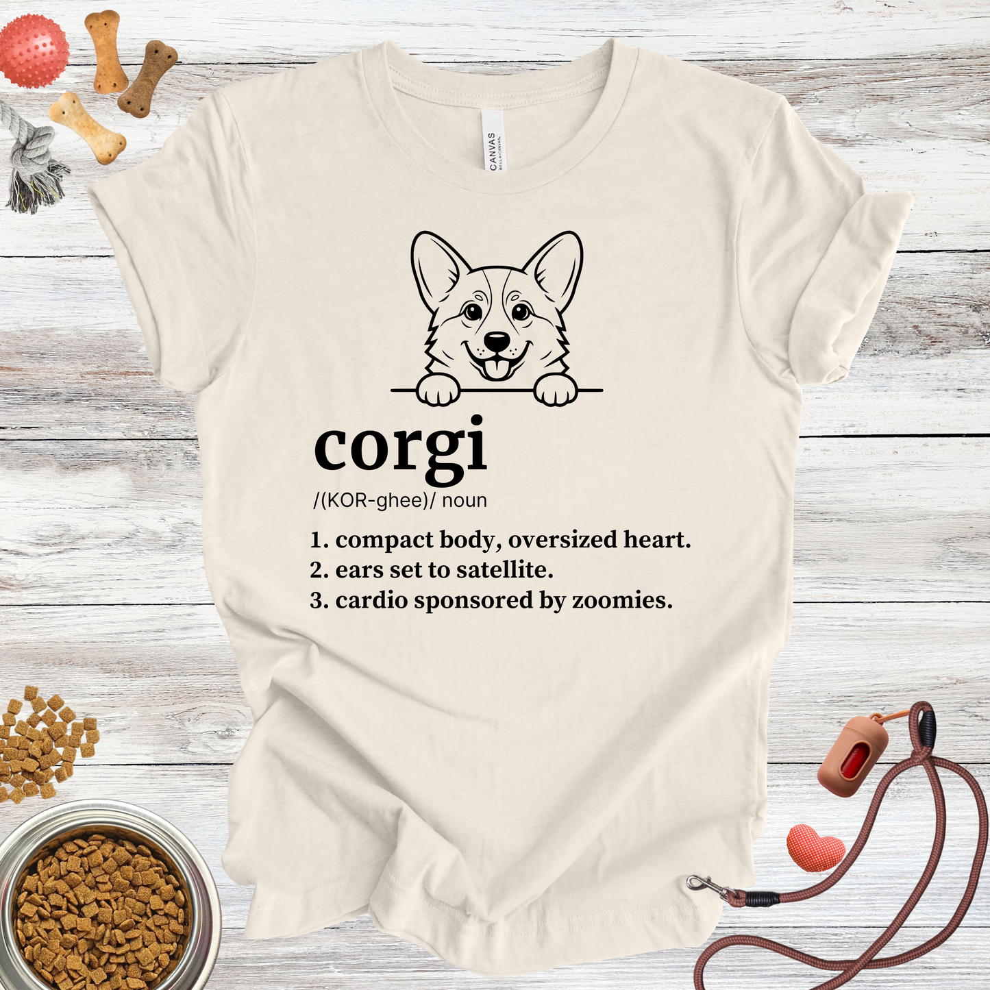 Corgi definition dog t-shirt in Natural — Paw Shaped Love