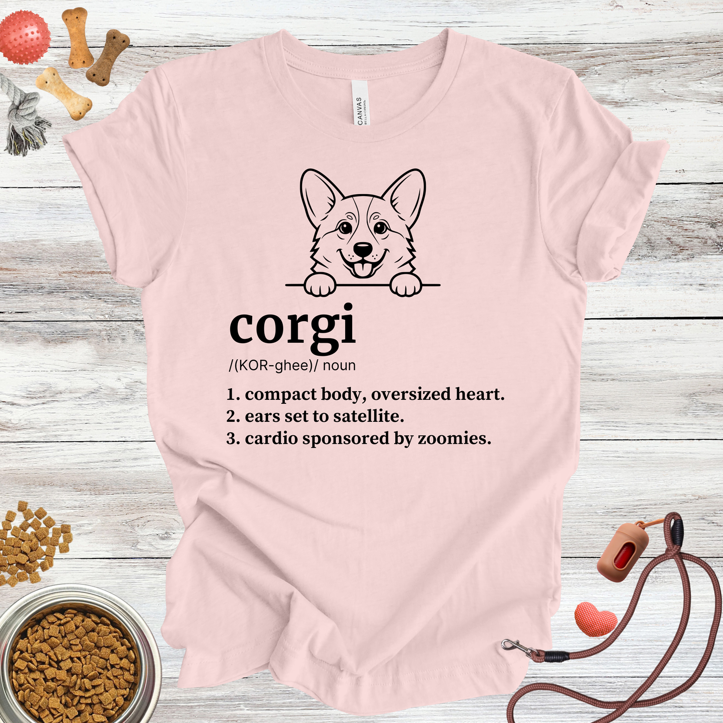 Corgi definition dog t-shirt in Soft Pink — Paw Shaped Love