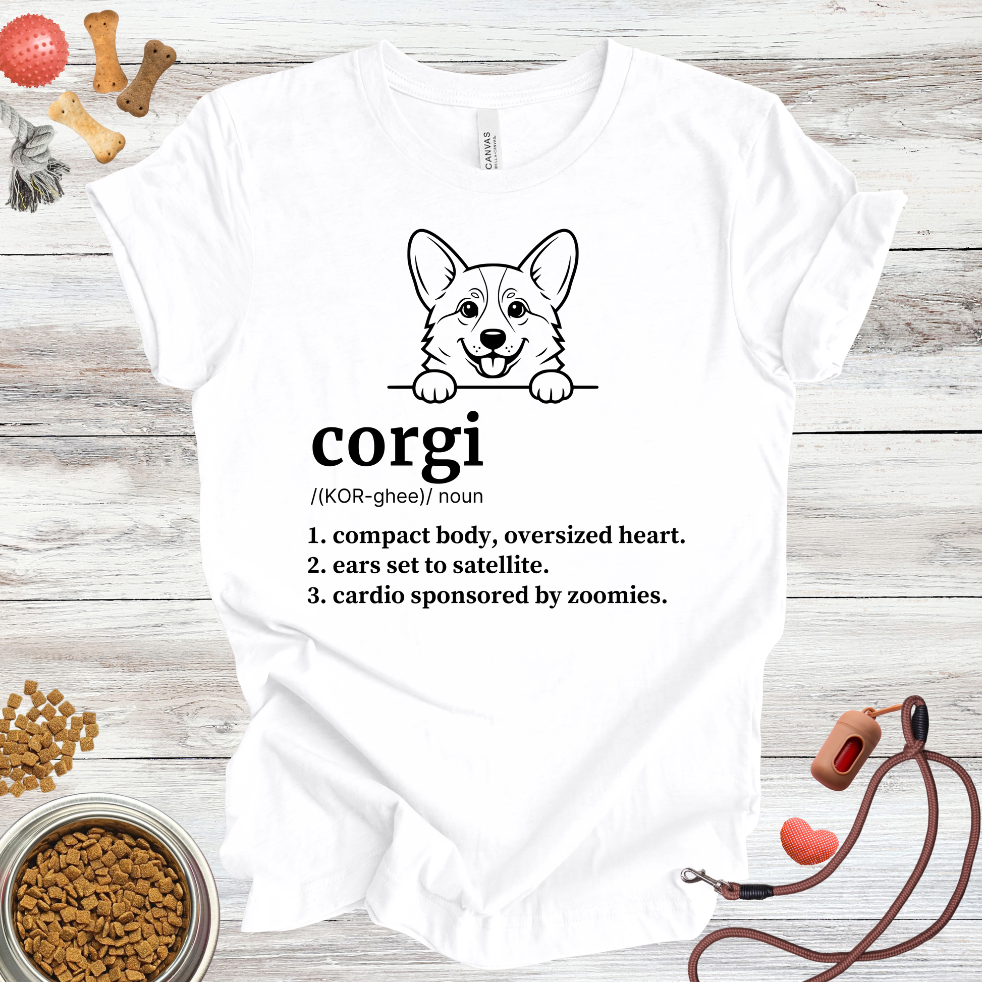 Corgi definition dog t-shirt in White — Paw Shaped Love