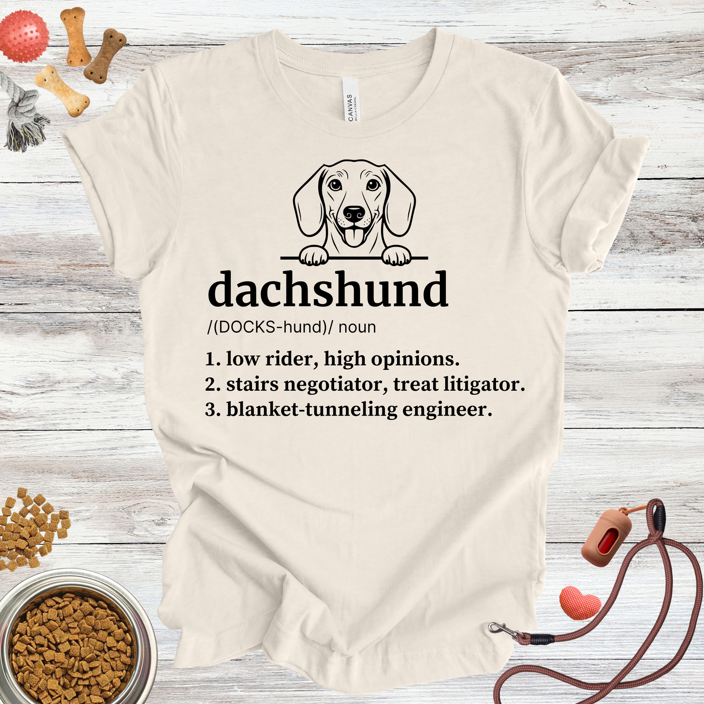 Dachshund definition dog t-shirt in Natural — Paw Shaped Love