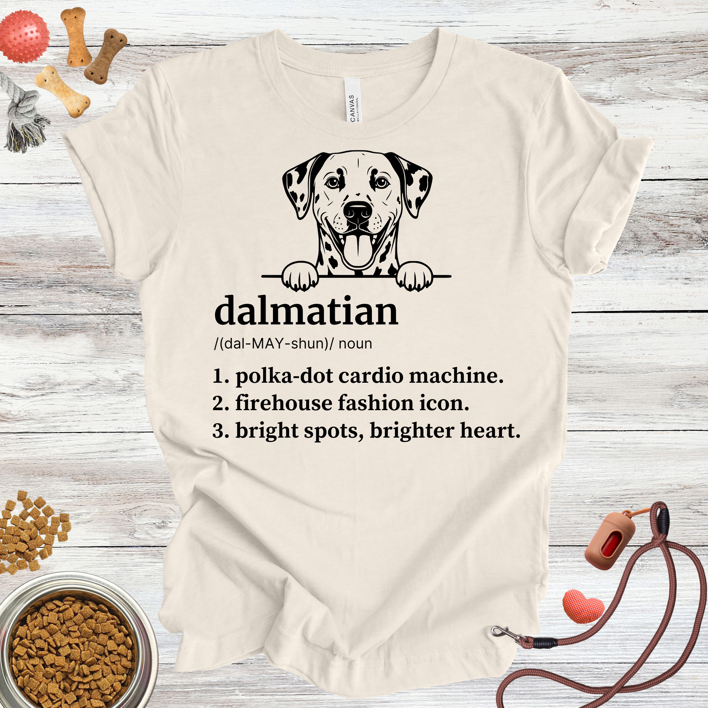 Dalmatian definition dog t-shirt in Natural — Paw Shaped Love