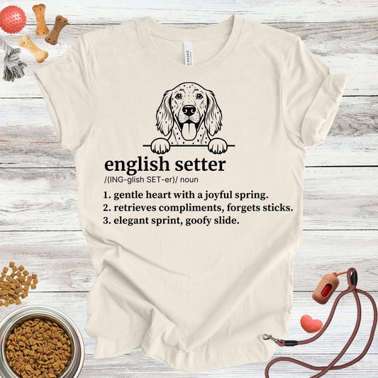 English Setter Definition | Funny Dog Lover Tee