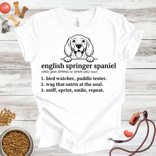 English Springer Spaniel Definition | Funny Dog Lover Tee