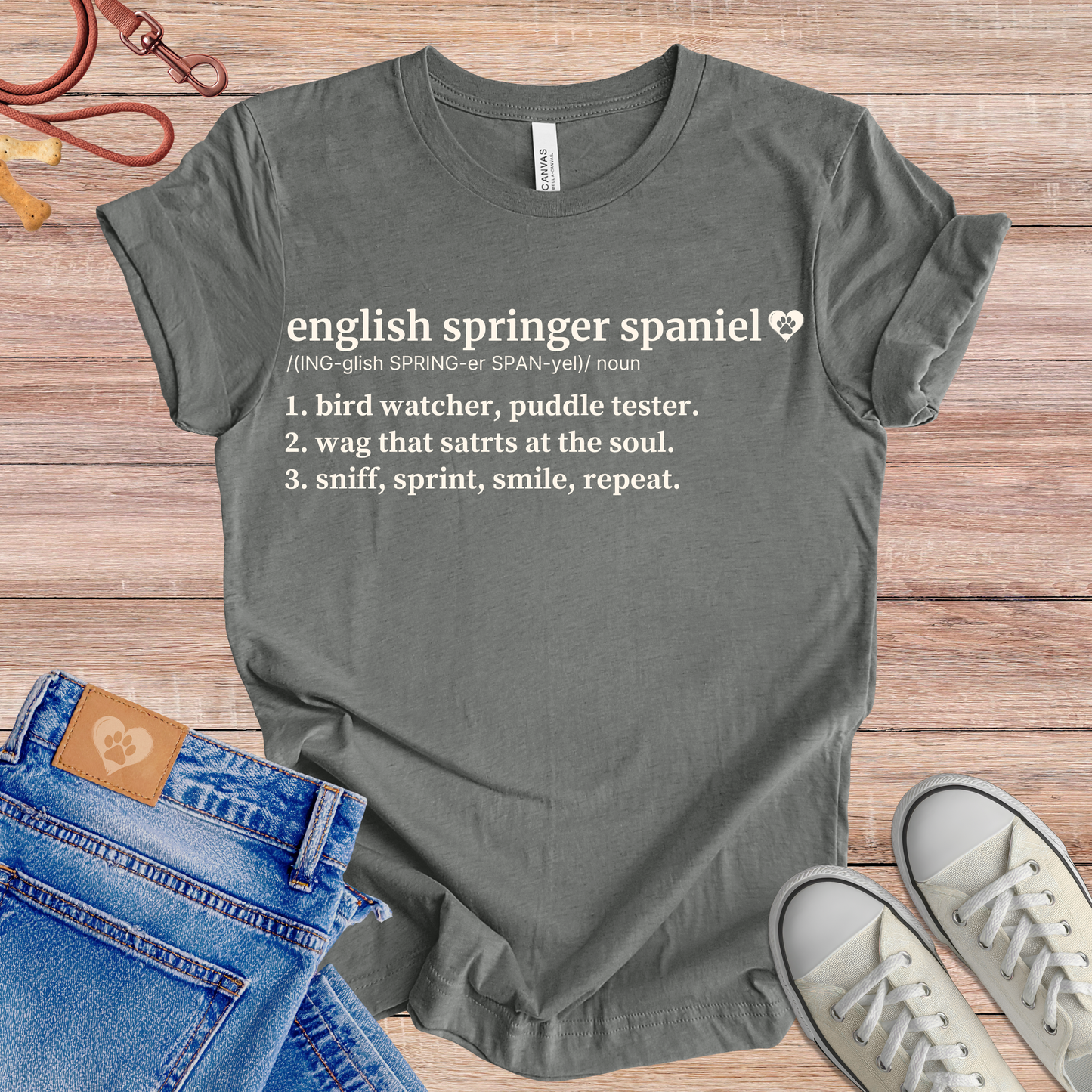 English Springer Spaniel definition Tee dog t-shirt in Multi-Color — Paw Shaped Love