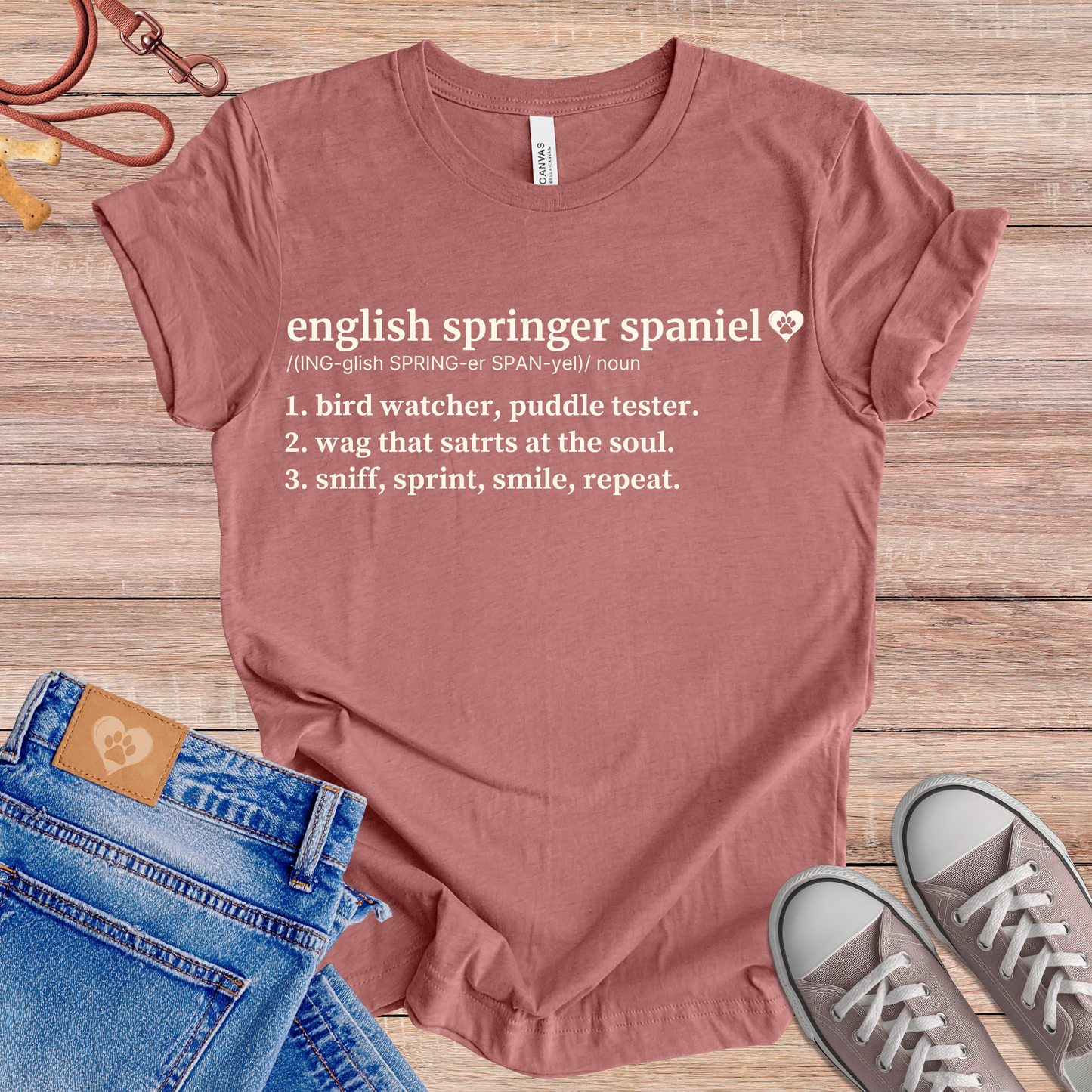 English Springer Spaniel definition Tee dog t-shirt in Multi-Color — Paw Shaped Love