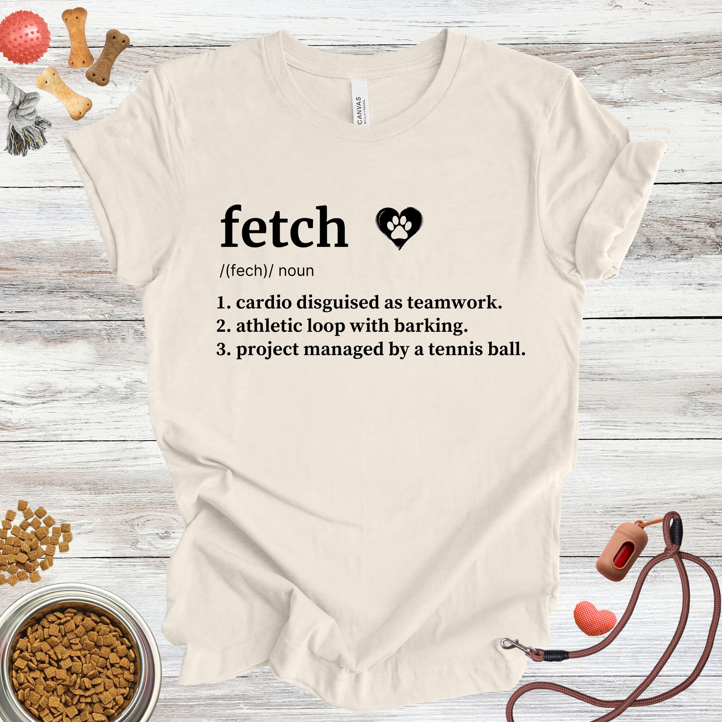 Fetch definition dog t-shirt in Natural — Paw Shaped Love