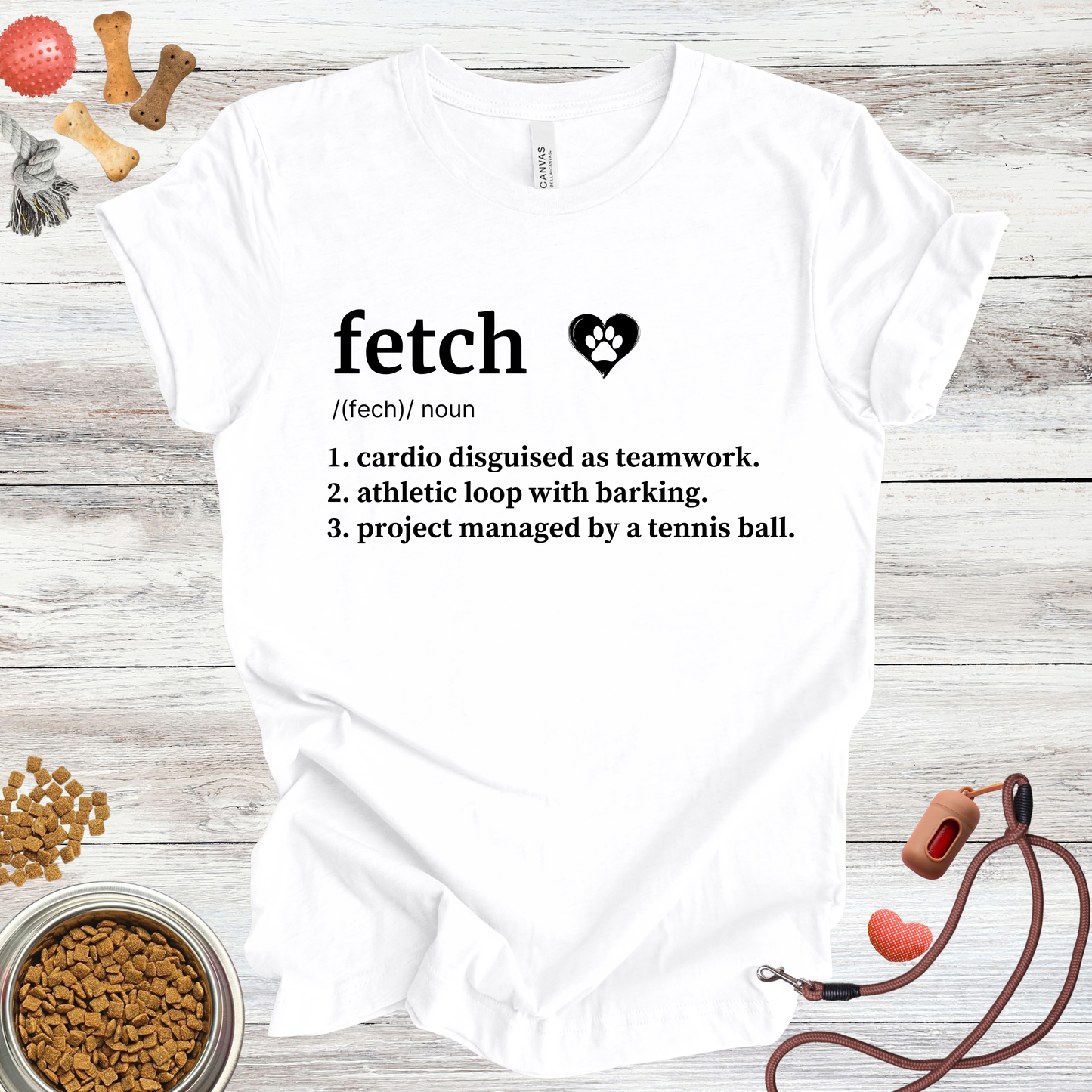 Fetch definition dog t-shirt in White — Paw Shaped Love