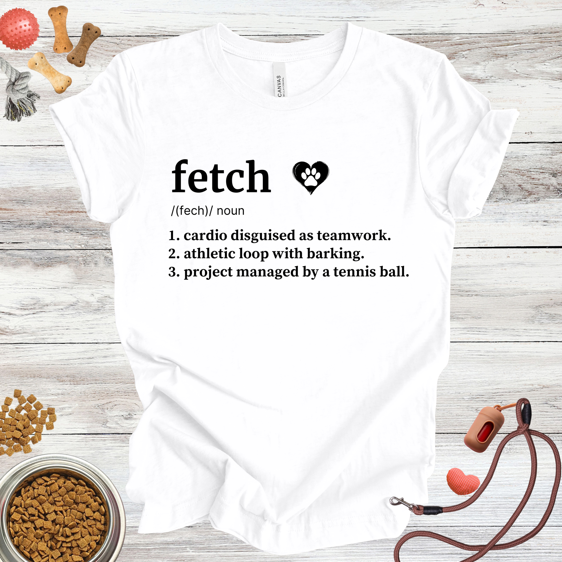Fetch definition dog t-shirt in White — Paw Shaped Love