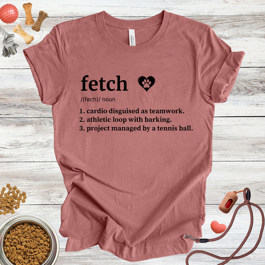 Fetch definition dog t-shirt in Heather Mauve — Paw Shaped Love