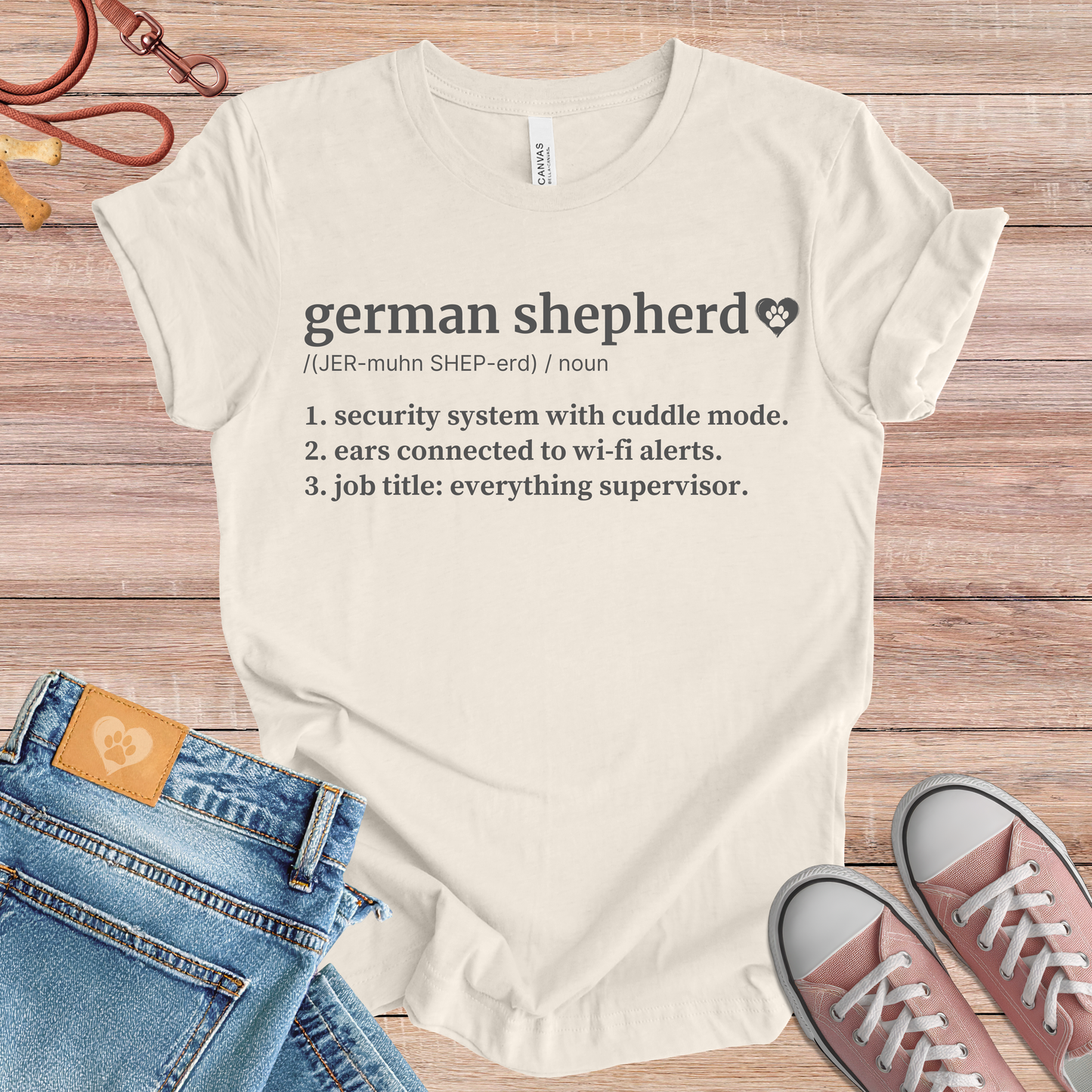German Shepherd definition dog t-shirt in Multi-Color — Paw Shaped Love