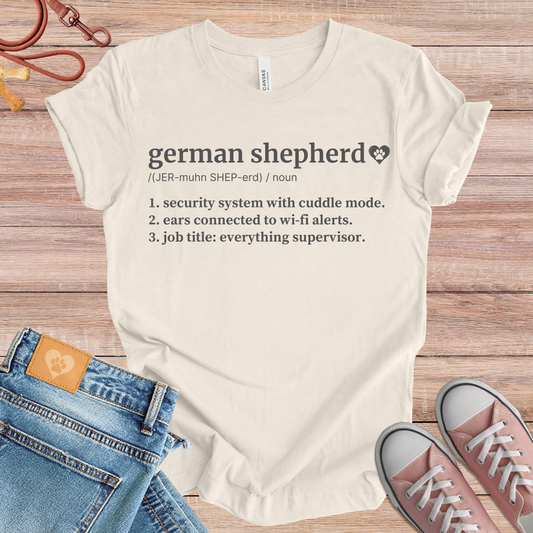 German Shepherd definition dog t-shirt in Multi-Color — Paw Shaped Love