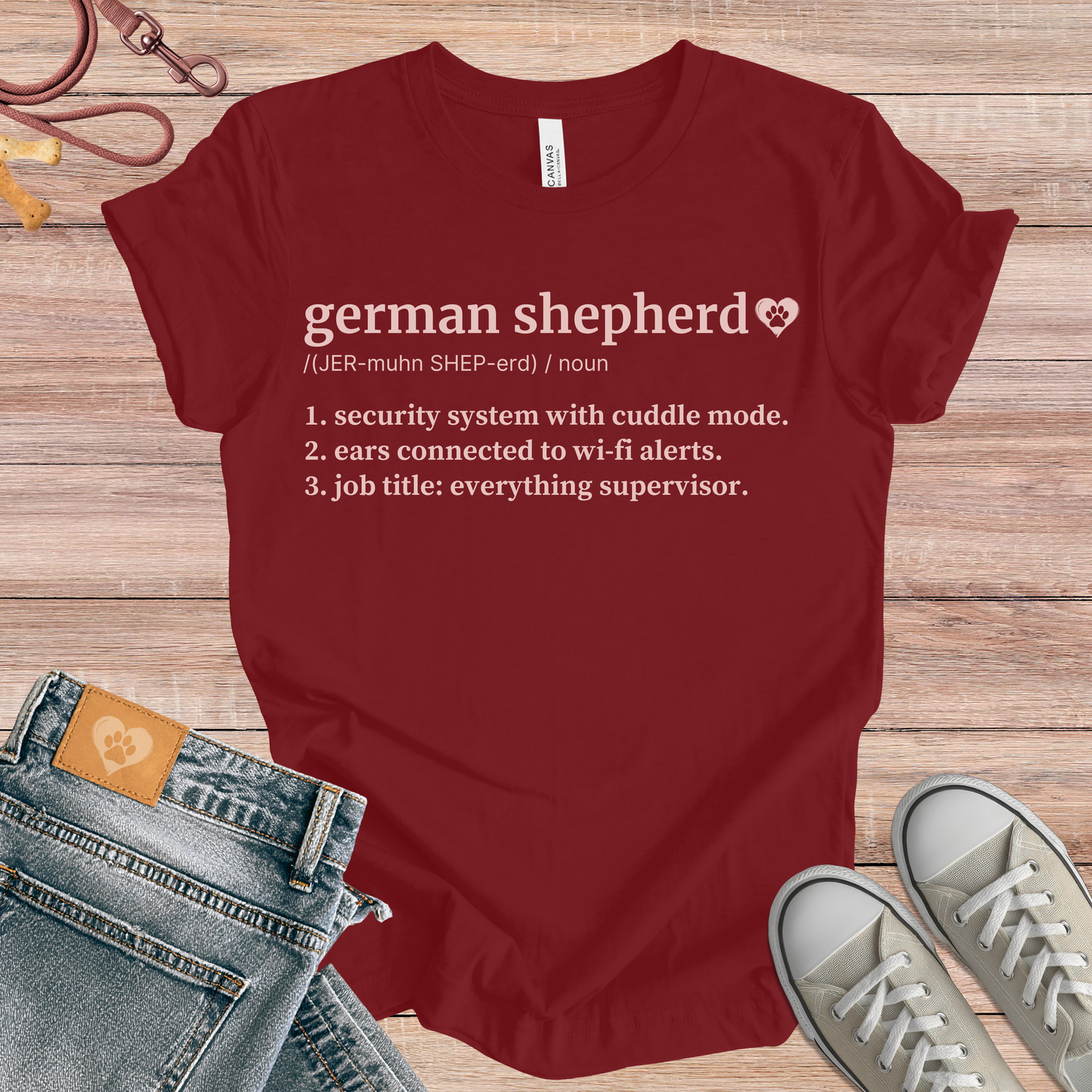 German Shepherd definition dog t-shirt in Multi-Color — Paw Shaped Love